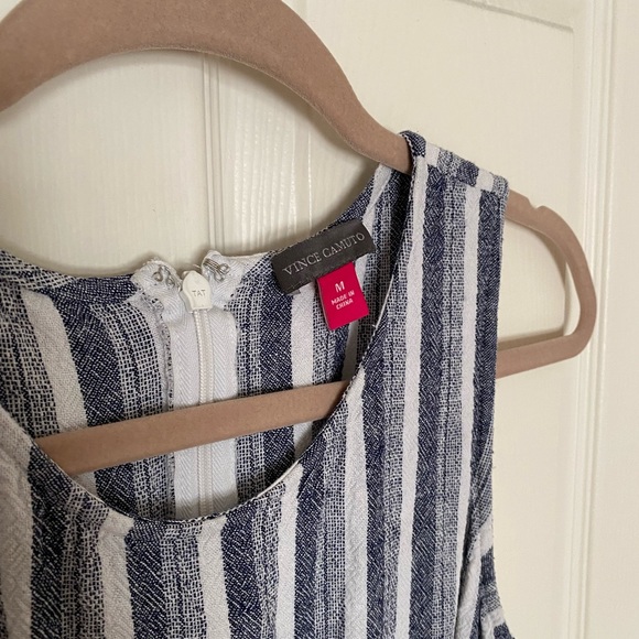 Vince Camuto Striped Linen Crop Jumpsuit - Picture 2 of 6